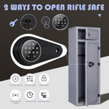 KAER 10-12 Gun Safe,Rifle Gun Safe for Home Rifle and Pistols,Gun Safes & Cabinets,Metal Gun Cabinet for Rifles and Shotguns,Shotguns Rifle Safe with Digital Keypad, Adjustable Shelves (Grey) KAER