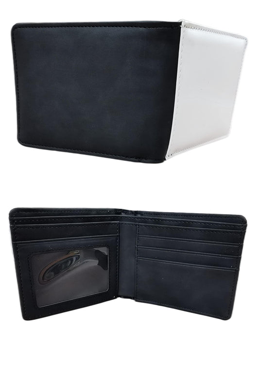 You Kang 2 Pieces Sublimation Wallet Blank DIY Bank Card Holder Two Mezzanine Multifunctional Wallets Diy Craft (Black)