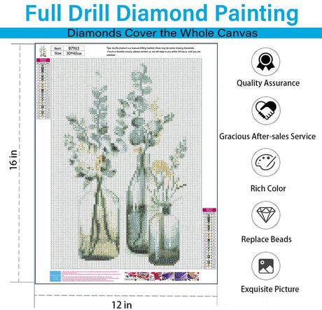 Eiazuiks Diamond Painting Kits for Adults, Colorful Flowers 5D DIY Diamond Art Kits Full Drill Diamond Dots for Gift Wall Decor and Relaxation Gem Arts 12x16 inch Eiazuiks