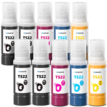 OFFICENTER T522 522 Ink Refill Bottles for Ecotank ET-2800 ET-2720 ET-2803 ET-4700 ET-4800 ET-4810 ET-2400 ET-2840 Printer (4BK 2C 2M 2Y)