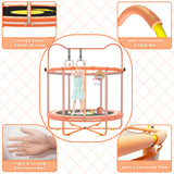 Gardenature 5ft/60'' Toddler Trampoline,Kids Trampoline Indoor&Outdoor for Ages 1-6,Mini Trampolines for Kids with Adjustable Gym Bar,Small Trampolines with Enclosure,Gift for Boys&Girls,Orange Gardenature