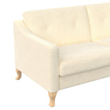Mr. Kate Tess Sofa with Soft Pocket Coil Cushions, Small Space Living Room Furniture, White Linen Mr. Kate