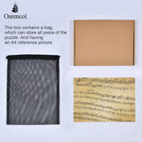 Oarencol Music Notes Stave Abstract Old Paper Vintage Jigsaw Puzzle 1000 Pieces Puzzles for Adults Kids DIY Gifts Oarencol