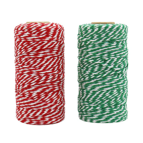 Tenn Well Bakers Twine, 656 Feet 2 Rolls Christmas Twine String Ribbon for Gift Wrapping, Pastry Boxes Tying, Festival Decorations, DIY Crafts (328Feet Each Roll) Tenn Well