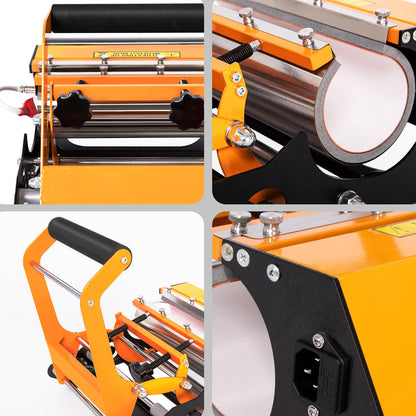 Tumbler Heat Press Machine - EZIOSS Versatile Mug Press for 30, 20, 16, 15, 11 OZ Cups - with Thermal Transfer Paper, Tape & DIY Free Template - Ideal Sublimation Printers for Heat Transfer - Orange