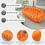 WJShome Bubble Loveseat Sofa,78.74'' Modern Upholstered Sofa, 2 Seater Mesh Fabric Love Seat Floor Sofa, 3D Honeycomb Shape Curved Couch for Living Room, Office, Apartment (Orange) WJShome