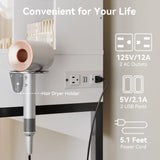 Dowinx Vanity Desk with LED Lighted Mirror & Power Outlet, White Vanity Desk with Adjustable 3 Lighting Modes, Small Vanity Desk for Bedroom, Makeup Vanity with Chair for Girl, White and Black Dowinx