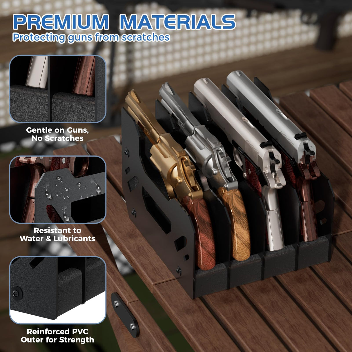 Gun Rack for Pistol, 6X Soft Foam Pistol Rack for Gun Safe, Cabinet, Storage, Durable Handgun Stand Organizer Accessories with Moisture&Scratch Resistance&Anti-Slip, Handgun Rack Stand Display Holder Airjam