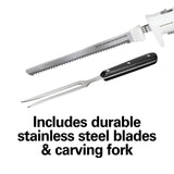 Hamilton Beach Electric Knife Set with Reciprocating Serrated Blades, Storage Case, Fork - For Carving Meats, Bread, Foam, More Hamilton Beach