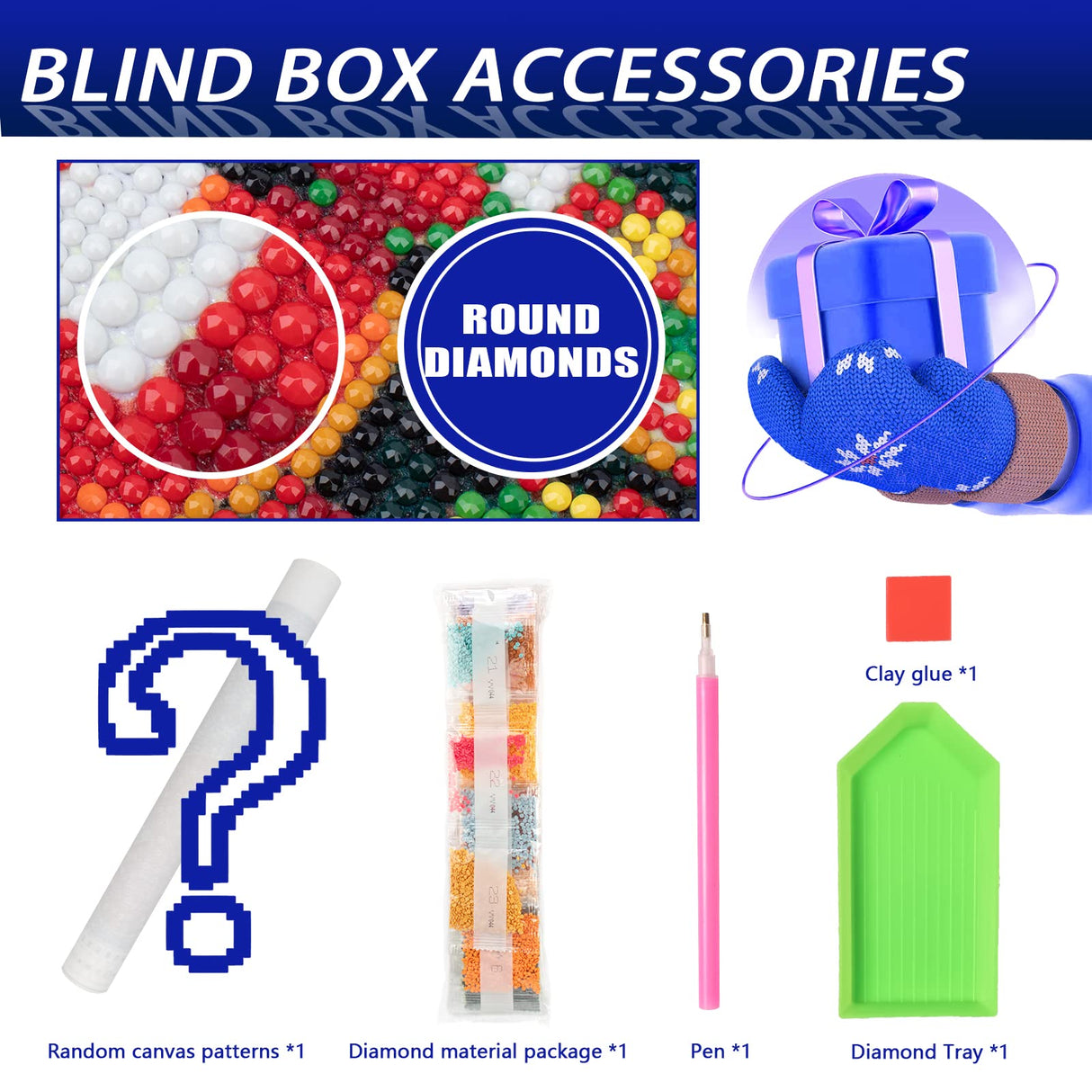 Focart 10 Pack Diamond Painting, Random Diamond Art Kits 5D Full Drill DIY Crafts for Home Wall Decor Gift Focart