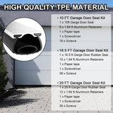 alophoty 10 FT Garage Door Seals Bottom Rubber, Heavy Duty U+O Ring Universal Garage Door Bottom Seal with Pre-drilled Aluminium Track Retainer Base Kit, Rubber Bottom Seals for Garage Doors alophoty