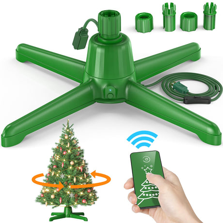 DG-Direct (2024 Upgrade) Rotating Christmas Tree Stand with Remote Control, Stable 360 Revolving Tree Base Stand, Up to 7.5ft 90lb. Adjustable Christmas Tree Holder for Xmas Tree, Artificial Tree DG-Direct