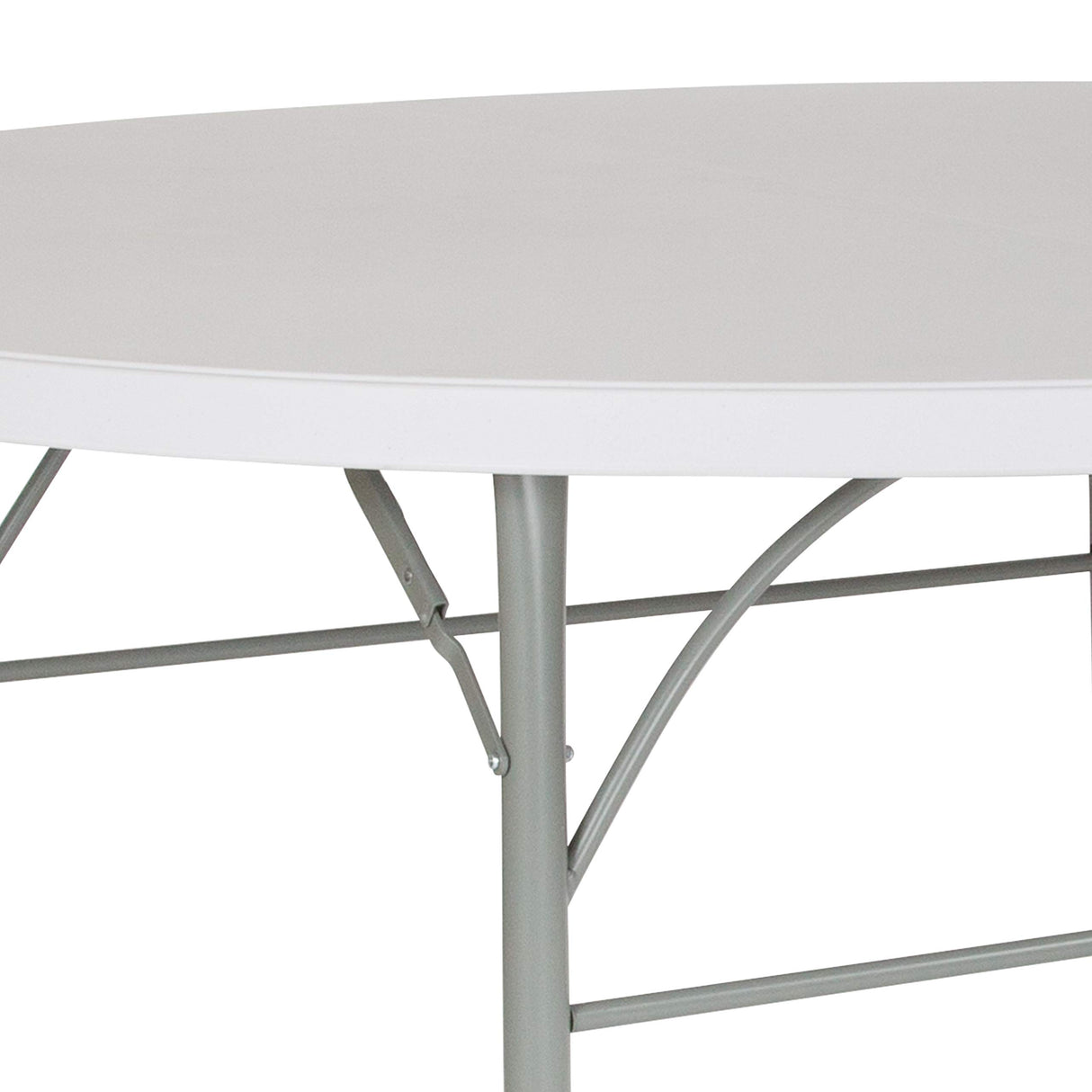 Flash Furniture Stonewall 6' Round Plastic Folding Event Table with Carrying Handle, Bi-Fold Portable Banquet Table for Indoor/Outdoor Events, White Flash Furniture
