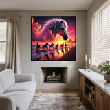 Horse Diamond Art Kits for Adults - Horse Diamond Painting Round Full Drill for Beginners, 5D Paint by Diamonds Gem Art Kit DIY Crafts Home Wall Decor Gifts 14x14 inch Generic