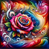 STGLCR Music Diamond Painting Kits for Adults,5D Rainbow Rose Diamond Art Kits for Beginners,DIY Full Drill Diamond Gem Art with Painting Kits for Home Wall Decor 12 x 12 Inch Music Rose STGLCR