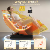 2026 4D Massage Chair, Shiatsu Massage Chair Full Body Recliner 50" SL-Track w/Heat, Body Scan, Zero Gravity, 18 Auto Modes, Foot Massage, Extendable Footrest, Bluetooth, APP & AI Voice Control GOLD TIME