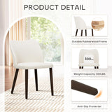 COLAMY Upholstered Dining Chairs Set of 6, Modern Fabric Dining Room Kitchen Side Chair with Padded Seat and Wood Legs for Restaurant/Cafe, Beige COLAMY