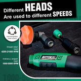 BATOCA S6 Mini Polisher Cordless Polisher for Car Detailing, 2x2.0Ah Batteries, 0mm Rotary Buffer, 3mm and 12mm Dual Action Polisher 1-3 Inch, 2 Different Speeds Heads Systems, 4.2k-21k or 1-5k RPM BATOCA