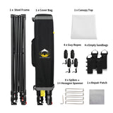 CROWN SHADES 10x10 Pop Up Canopy - Beach Tent with One Push Setup - Outdoor Canopy Tent with STO-N-Go Cover Bag for Events, Parties, Silver Coated Top, 3 Height & 4 Sand Bags, White CROWN SHADES