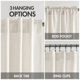 MIULEE Non-See-Through Privacy Linen Curtains 2 Panels, Light Filtering Window Curtains Farmhouse Textured Back Tab Semi Sheer Drapes for Bedroom Living Room, 52 x 84 Inches Long, Natural White MIULEE