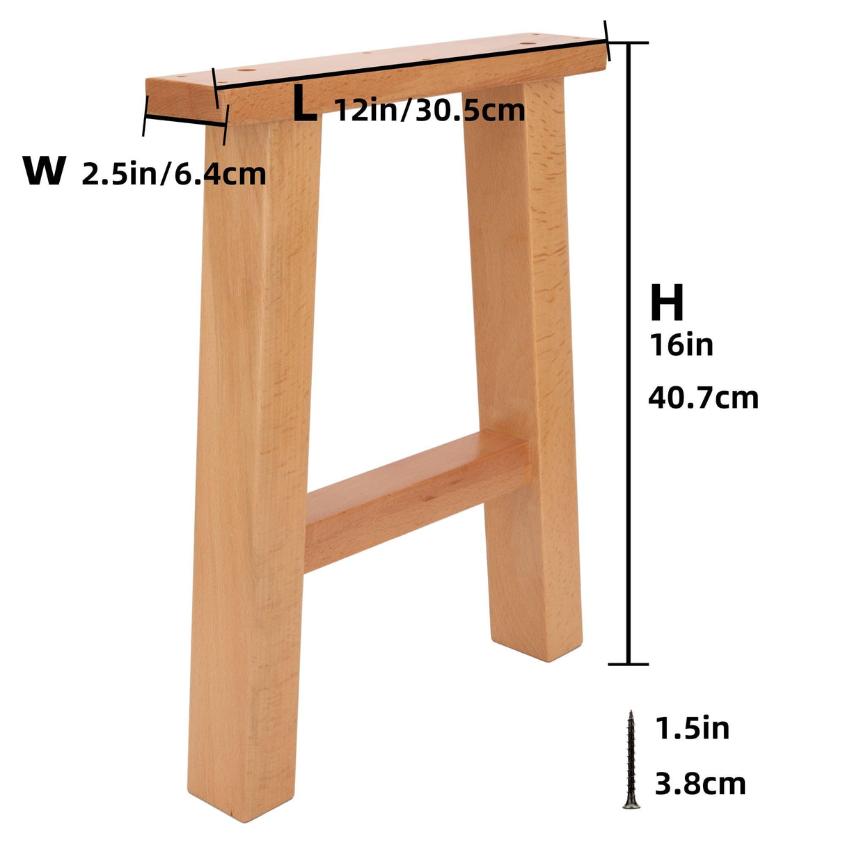 Texphw Wood Table Legs, 16” Heavy Duty Furniture Legs Bench Legs Coffee Desk Legs workbenchs Rustic Industrial Modern Style Dinning Table DIY Leg Set of 2 Texphw