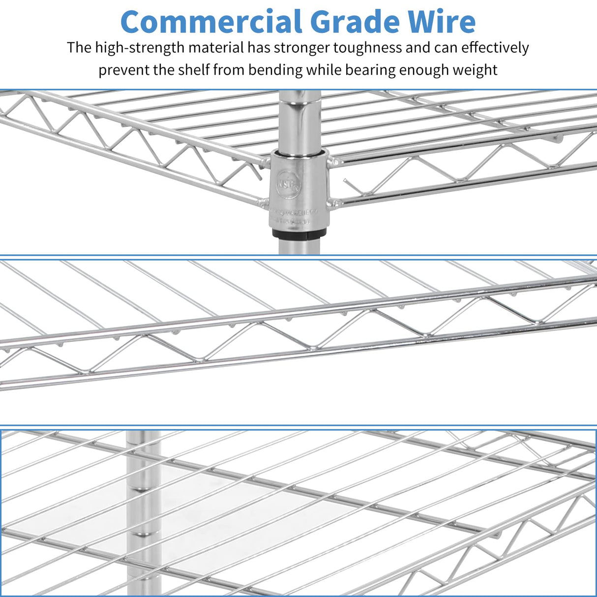 4 Tier Metal Storage Shelves 36" L x 14" W x 54"H Adjustable Wire Shelving Unit 1000LBS Metal Shelves Garage Storage Pantry Shelves Storage Rack Wire Rack Shelf Steel Shelves for Storage, Chrome XXkseh