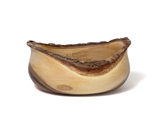 Lipper International 1094 Acacia Rustic Tulip Serving Bowl, Medium