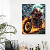 YOUSHIHA Motorcycle Skeleton Man Diamond Painting Kits for Adults,Vehicle Diamond Painting Art Kit for Adult,5D Gem Diamond Art Painting for Relatives and Friends Home Wall Decor Gifts 12x16 Inch YOUSHIHA