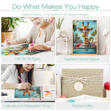 Sanjee Diamond Painting Kits for Adults, Giraffe Diamond Art Kits for Beginner, 5D DIY Round Full Drill Diamond Dots Paintings Diamond Painting for Home Wall Decoration Gift, 12x16inch Sanjee