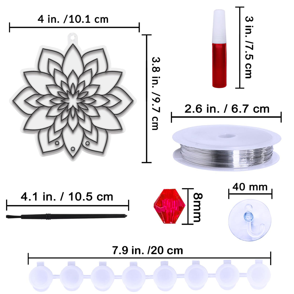 Winlyn 24 Sets Lotus Flower Suncatcher Wind Chimes Decorations DIY Window Paint Art Stickers Craft Kits Flower Sun Catchers for Kids Classroom Birthday Spring Summer Party Activities Art Project Winlyn