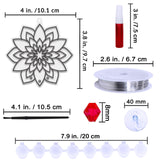 Winlyn 24 Sets Lotus Flower Suncatcher Wind Chimes Decorations DIY Window Paint Art Stickers Craft Kits Flower Sun Catchers for Kids Classroom Birthday Spring Summer Party Activities Art Project Winlyn