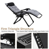 Garvee Lounge Chair Supports Indoor/Outdoor Adjustable Folding Recliner with 29 Inch Seat, Removable Cup Holder & Headrest Grey Garvee