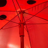 Outsunny Kids Table and Chair Set, Outdoor Folding Garden Furniture, Picnic Table for Patio Backyard, with Removable & Height Adjustable Sun Umbrella, Aged 3-6 Years Old, Red Outsunny