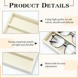 Batiyeer Sunglasses Organizer Storage Tray 10 Grids Eyewear Watch Holder Display Stackable Ice Velvet Tray Women(White,2 Pcs) Batiyeer