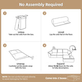 112" Cloud Couch Sectional with Padded Armrests & Moveable Ottoman Boneless Sectional Couches for Living Room White Couch, No Assembly Required HALLYBEE