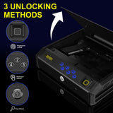 Gun Safe, Biometric Gun Safes for Handgun with 3 Ways Unlock Safe Fingerprint Digital PIN Key Fingerprint Quick Access Pistol Safe for Car Nightstand Living Room StormRift