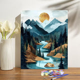 Mountain Paint by Numbers Kit for Adults Beginner Landscape Oil Painting Kit Adult Paint by Number Kits on Canvas Sunset DIY Painting for Beginners Art by Numbers for Gifts Home Wall Decor 16x20 Inch obterie