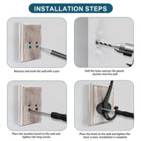 Lomuke Towel Hooks for Bathroom Wall Mounted, 2 Pack Farmhouse Rustic Wall Hooks for Hanging Coat Robe Keys, Heavy Duty Wood Black Hooks for Kitchen Bedroom Decorative (Weathered White) Lomuke