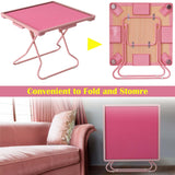 MJTABLE Pink Mahjong Table, 35" Square Game Table with Resistant Wood Tabletop, Portable Folding Card Table with 4 Drawers and 4 Cup Holders, Domino Table for Party, Game Nights, Gifts for Retirees MJTABLE