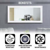 Classy Full Length White Wood Mirror – Standing or Wall Mounted | Rust-Resistant Coating | Ideal Full Body Dressing Mirror for Bedroom, Living Room, Beach Décor – Durable, Shatterproof Design Naomi Home