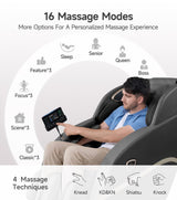 Real Relax 3D Massage Chair Full Body SL-Track, Zero Gravity Recliner with 16 Massage Modes, Body Scan, Wasit Heating, Foot Rollers, Bluetooth, Favor-22 Black Real Relax