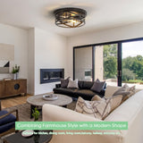 Sewterolyn Black Flush Mount Ceiling Light Fixture,2-Light Industrial Farmhouse Ceiling Light Fixture，Black Light Fixture Ceiling Mount for Kitchen Bedroom Living Room Hallway 1 Pack Sewterolyn