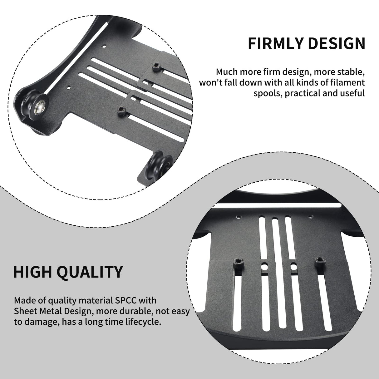 3D Printer Filament Spool Adjustable Holder: FYSETC New 3KG-Filament Spool Stand Wide with Range 23-116mm Mount Rack Bracket Universal Fits for TPU PLA ABS PETG Nylon 0.5-3KG 3D Printing Material FYSETC
