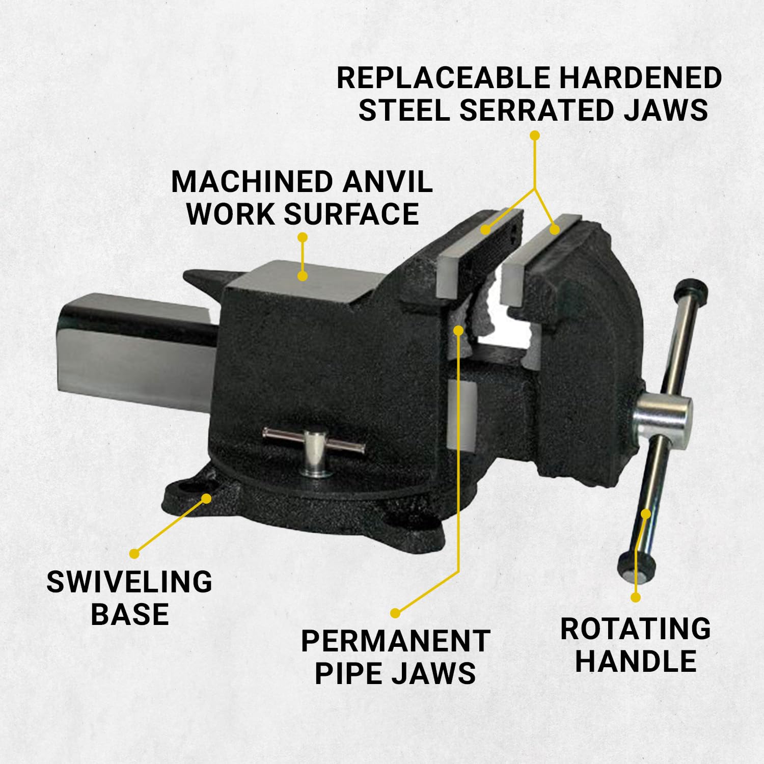 Yost Vises 908-AS 8" Heavy Duty Steel Bench Vise - WoodArtSupply