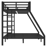 CAPCAEK Heavy Duty Metal Bunk Bed Full XL Over Queen Bunk Bed Frame for Adults, Bunkbeds with 2 Ladder, Noise Free Frames，No Boxing Spring Needed (Under-Bed Clearance 10", Full XL Over Queen Bunk) CAPCAEK
