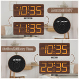 DreamSky Wooden Digital Alarm Clock for Bedroom - Desk Clocks with Large Numbers for Living Room, Office, Dimmer, USB Port, Loud Alarm for Heavy Sleepers with Volume Control, DST, Wood Decor & Gifts DreamSky