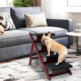 BRIKY Wooden Dog Stairs/Steps - Foldable 4 Steps Dog Steps for High Bed Couch Cars, Non-Slip Pet Stairs for Small Large Medium Dogs and Cats, No Assembly Required BRIKY