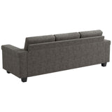 COPIAE 3 Seater Sofa Couch with Deep Seat, 90" Modern Upholstered Sofa with Armrests, Easy Installation, Comfy Couches for Living Room, Apartment, Gray COPIAE