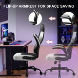 GTPLAYER Gaming Chair,Ergonomic Computer Desk Chair with Footrest and Massage Lumbar Support, High Recliner Chair with 360° Swivel Seat and Headrest (White) GTPLAYER