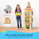 OOOK 360° Rotating Corner Bookshelf – Compact 3 Tier Wooden Storage Rack for Small Spaces OOOK